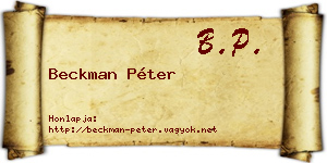 Beckman Péter névjegykártya