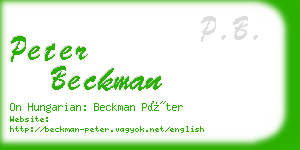 peter beckman business card